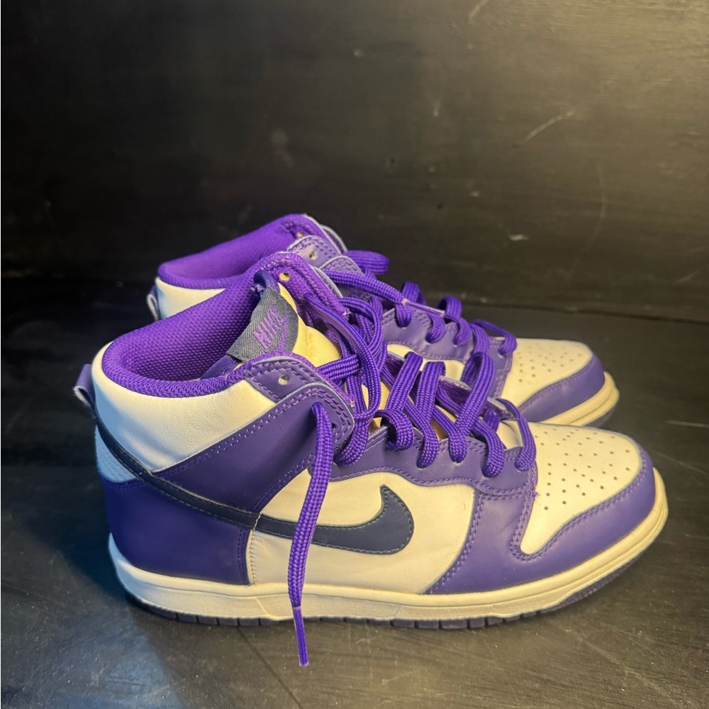 Nike Purple and White Sneakers Dunk high